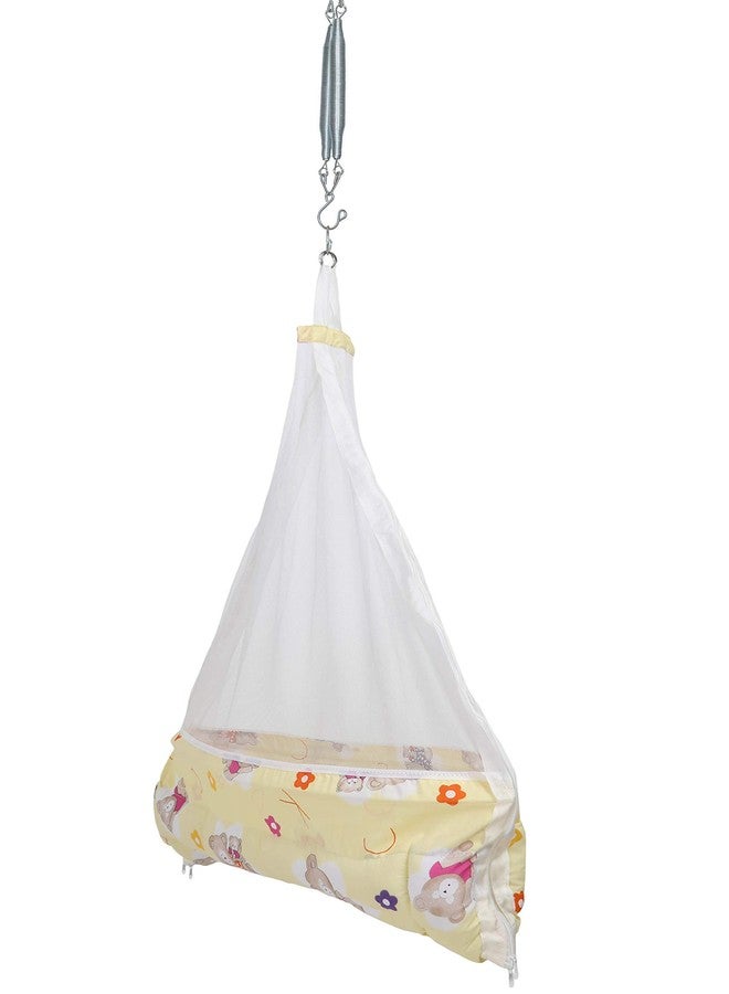 VParentsNewborn Baby Sleep Swing Cradle Jhula Palna Tottilu with Hanging Spring Cruze (Yellow) 110071 - Image 2